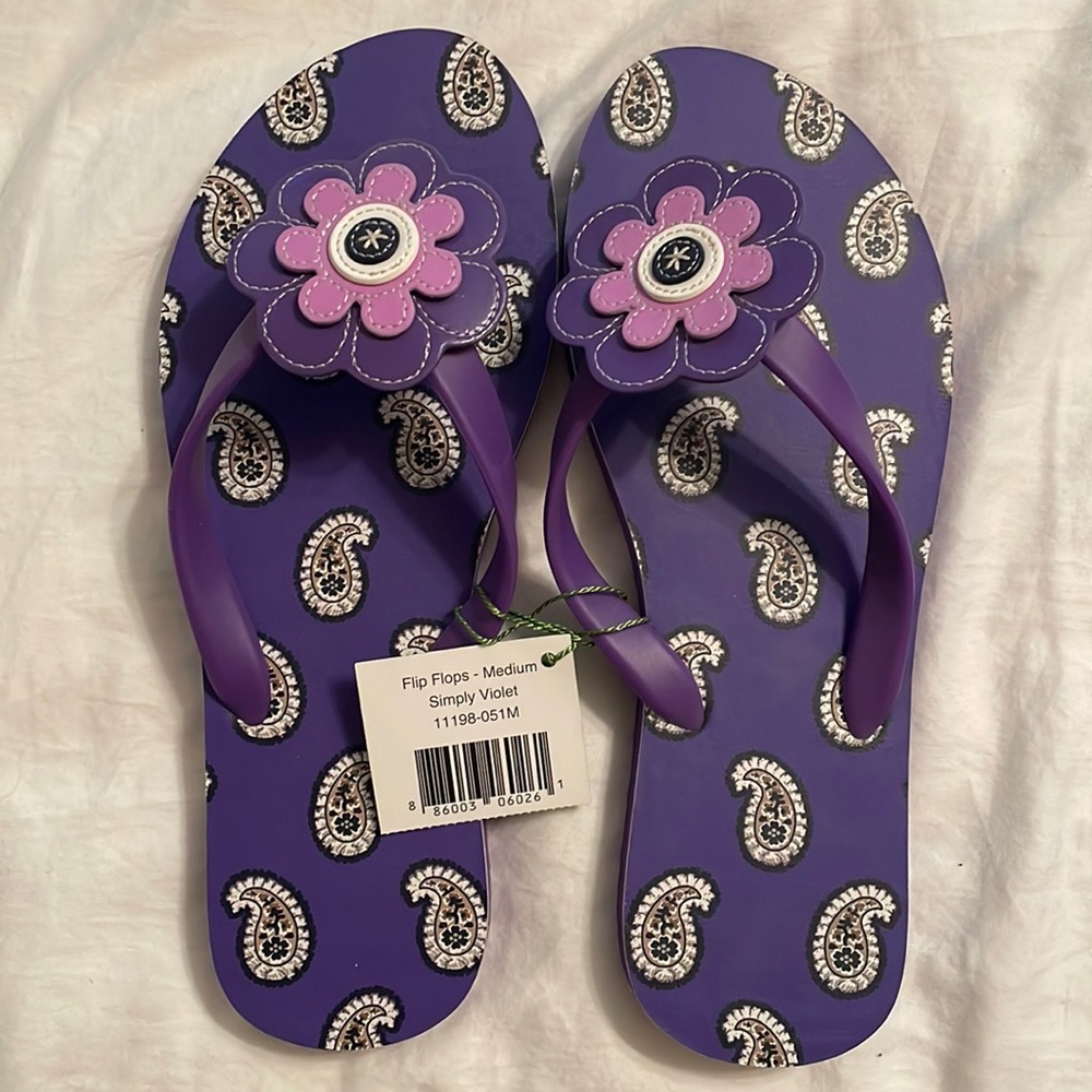 Vera Bradley “Simply Violet” flip flops